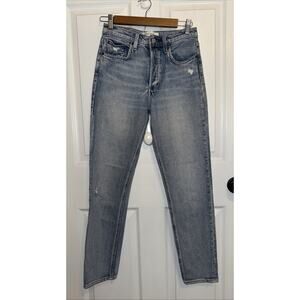 Denim Forum Aritzia Women’s Yoko High Rise Slim Jeans Blue Size 26 Button Fly